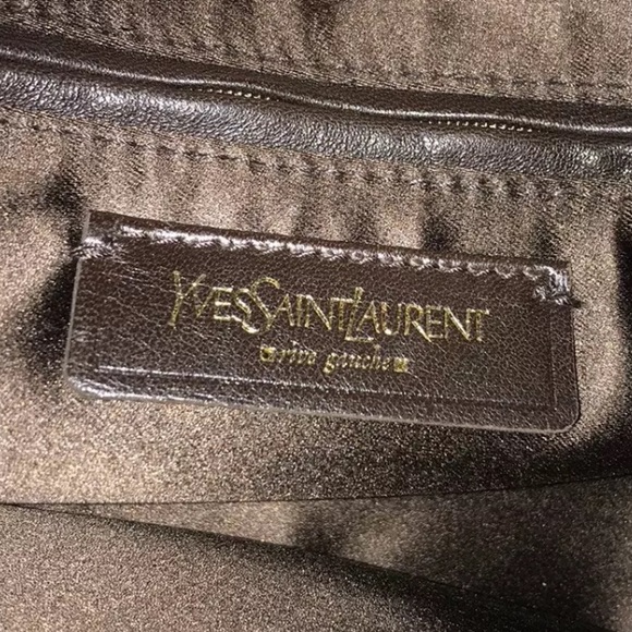 ***SOLD*****YSL Saint Laurent Nubuck Leather Croc Embossed Catwalk Bag - Picture 13 of 14